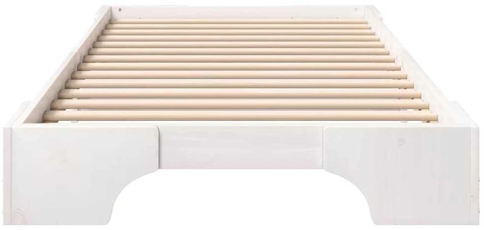 Lova Lovos rėmas Balta 100 x 220 cm Kietos pušies mediena
