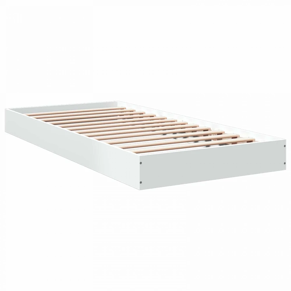 Lova Grindų lovos rėmas Balta 80 x 200 cm Apdirbta mediena