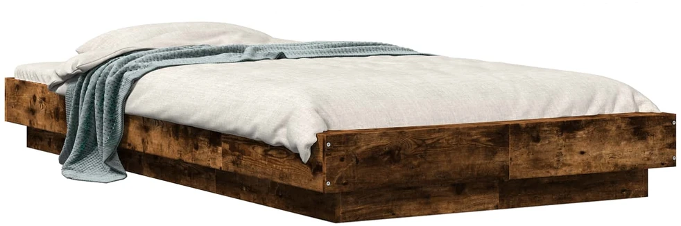 Lova Grindų lovos rėmas Dūminio ąžuolo 80 x 210 cm Apdirbta mediena