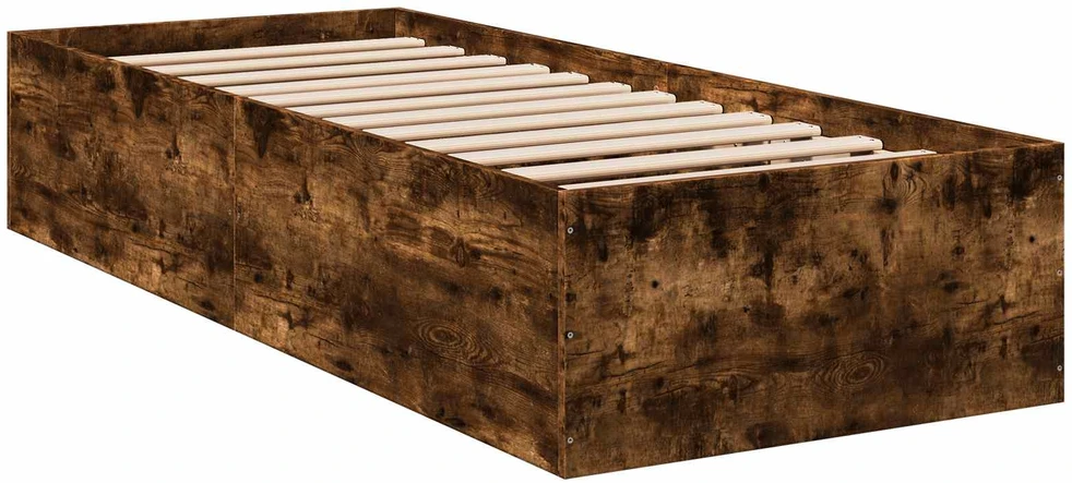 Lova Grindų lovos rėmas Dūminio ąžuolo 80 x 200 cm Apdirbta mediena