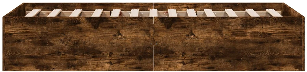 Lova Grindų lovos rėmas Dūminio ąžuolo 80 x 200 cm Apdirbta mediena
