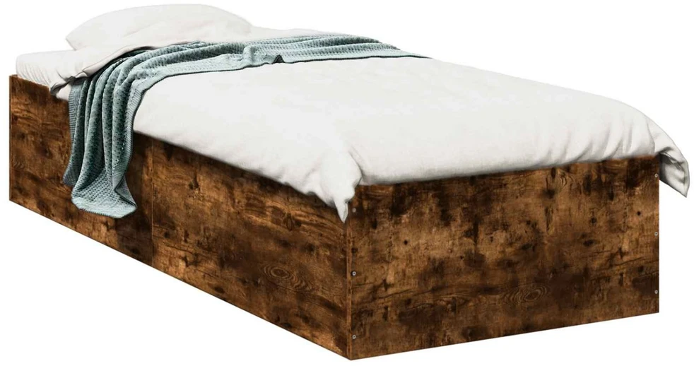 Lova Grindų lovos rėmas Dūminio ąžuolo 80 x 200 cm Apdirbta mediena