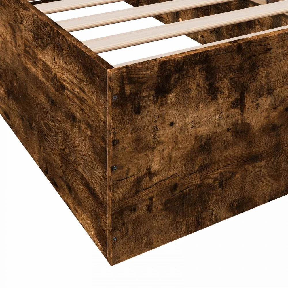 Lova Grindų lovos rėmas Dūminio ąžuolo 80 x 200 cm Apdirbta mediena
