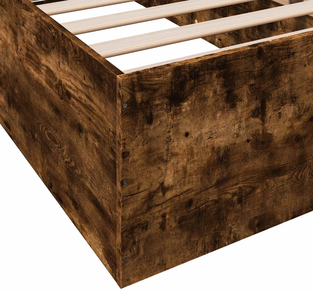 Lova Grindų lovos rėmas Dūminio ąžuolo 80 x 200 cm Apdirbta mediena