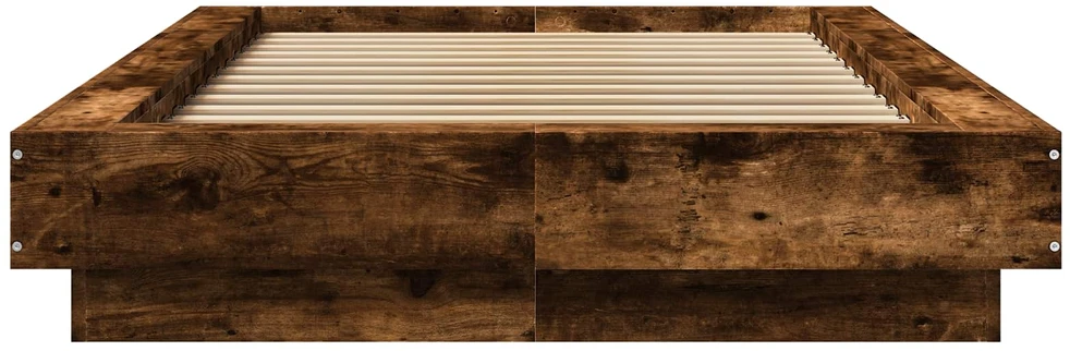 Lova Grindų lovos rėmas Dūminio ąžuolo 80 x 210 cm Apdirbta mediena