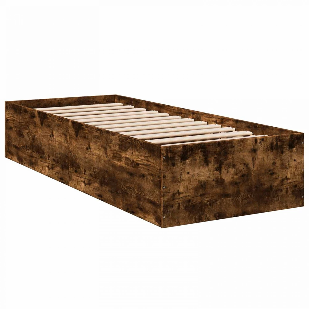 Lova Grindų lovos rėmas Dūminio ąžuolo 80 x 200 cm Apdirbta mediena