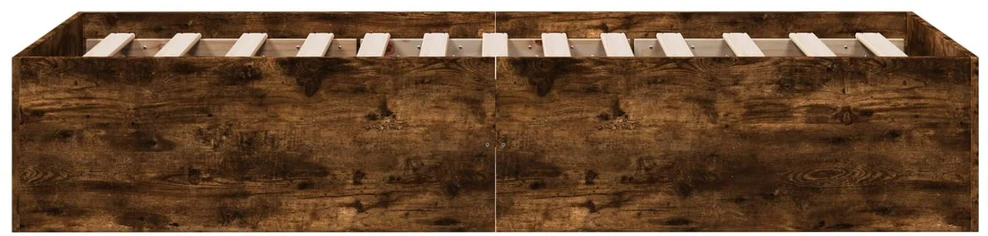 Lova Grindų lovos rėmas Dūminio ąžuolo 80 x 200 cm Apdirbta mediena