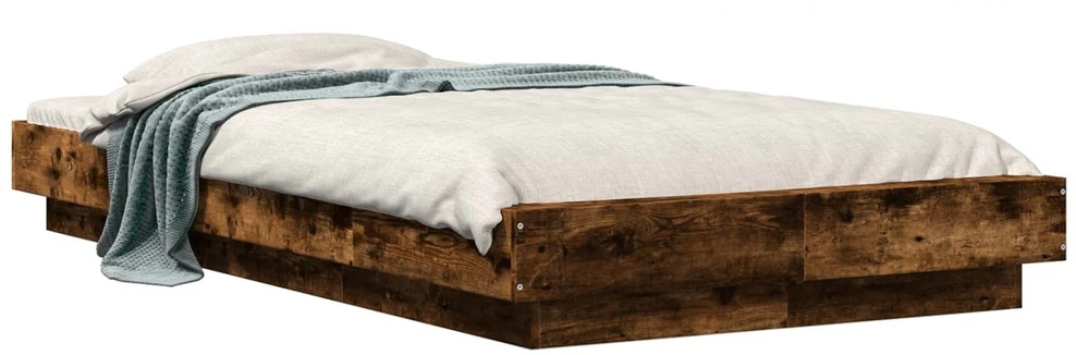 Lova Grindų lovos rėmas Dūminio ąžuolo 80 x 210 cm Apdirbta mediena