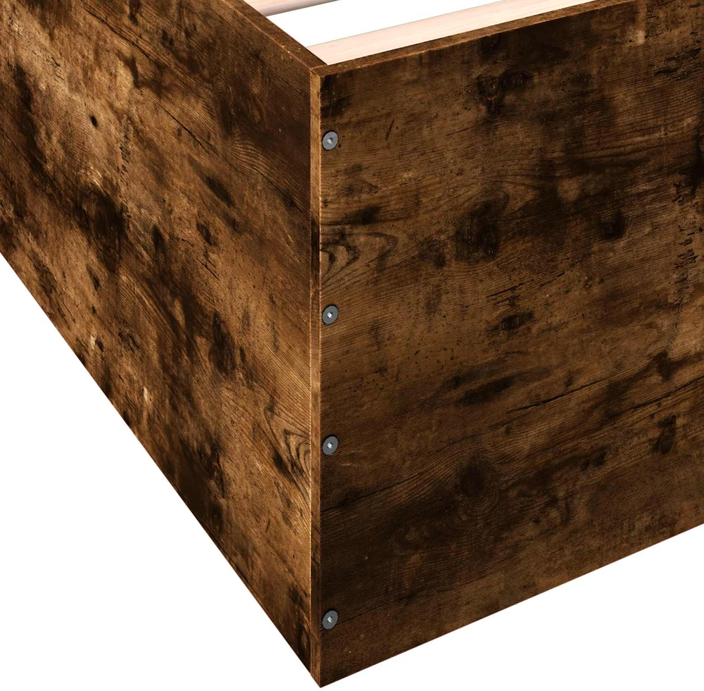 Lova Grindų lovos rėmas Dūminio ąžuolo 80 x 200 cm Apdirbta mediena