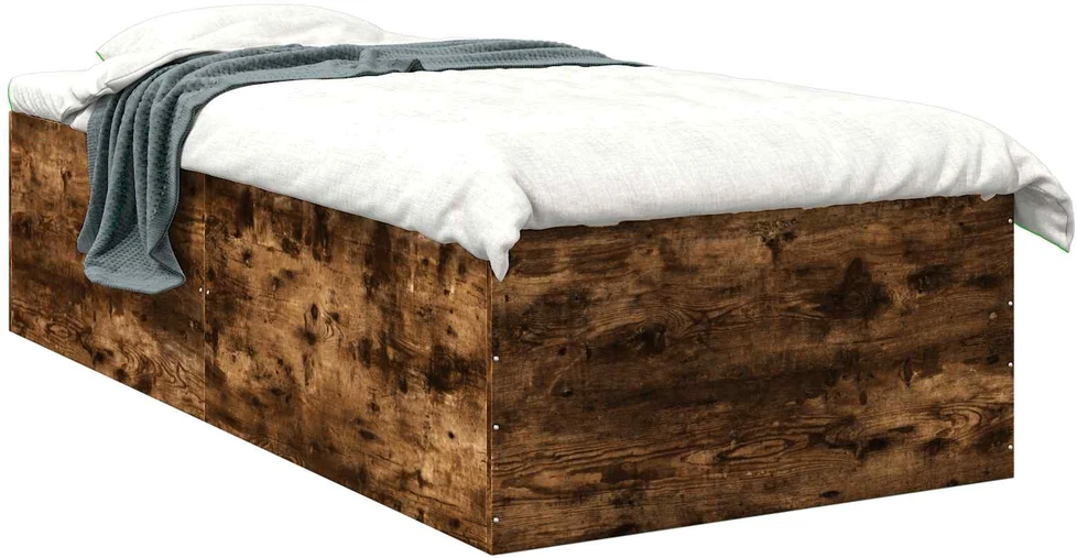 Lova Grindų lovos rėmas Dūminio ąžuolo 80 x 200 cm Apdirbta mediena