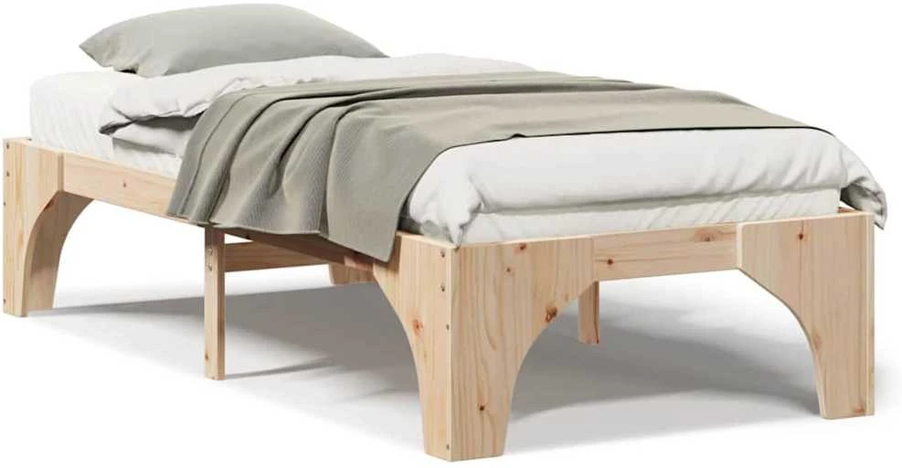 Lova Lovos rėmas Ruda 90 x 200 cm Kietos pušies mediena