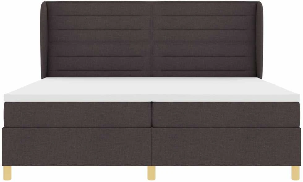 Kiemas lova su čiužiniu Tamsiai rudas 200 x 200 cm audinys