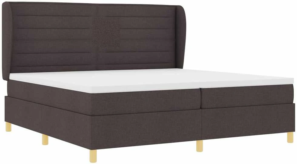 Kiemas lova su čiužiniu Tamsiai rudas 200 x 200 cm audinys