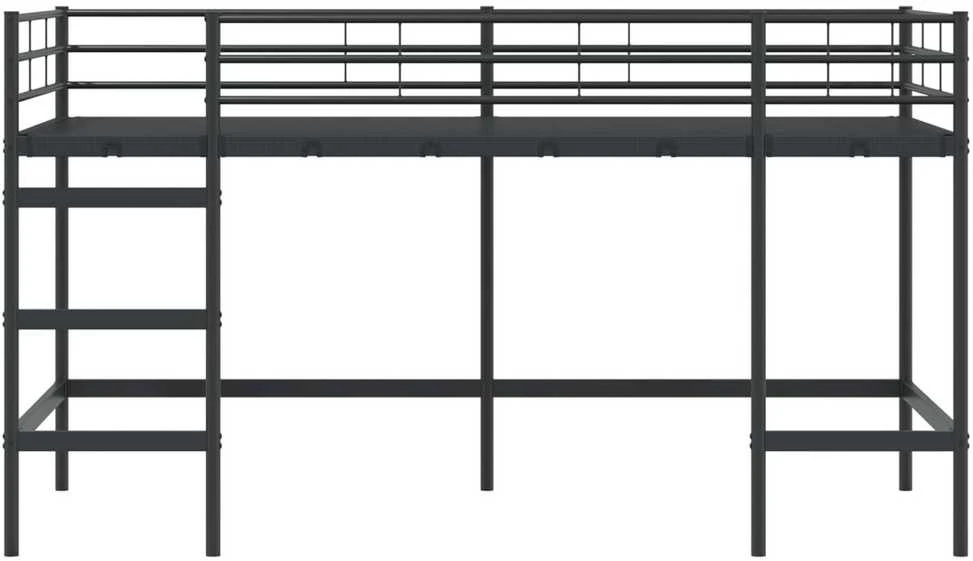 Lova Vaikų Lofto Lovos Rėmas Paprastas Juoda 90 x 200 cm Plienas