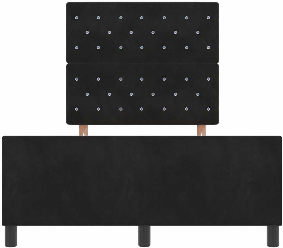 Kiemas lova su galvūgalio Juoda 120 x 200 cm Aksomas
