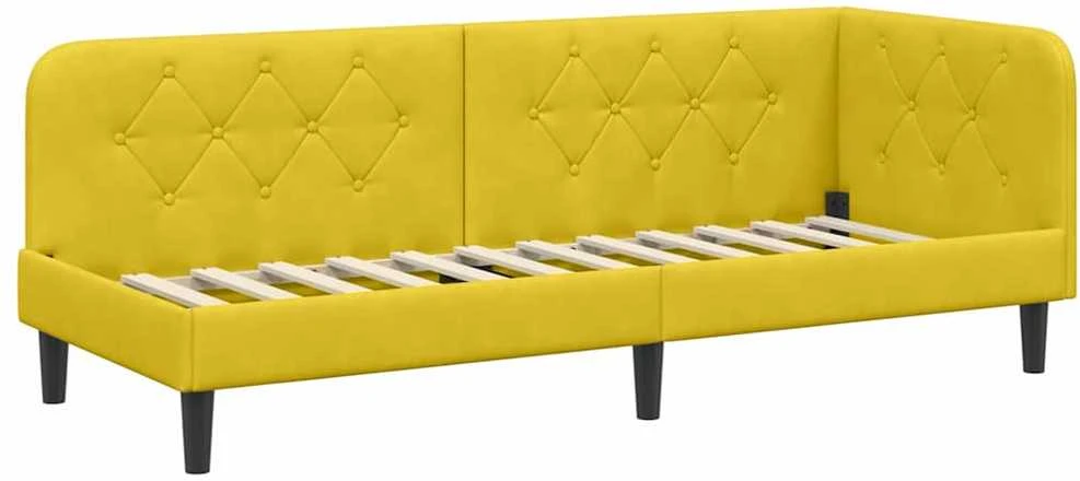Lova Kampinė lovos konstrukcija Geltona 80 x 200 cm Aksomas