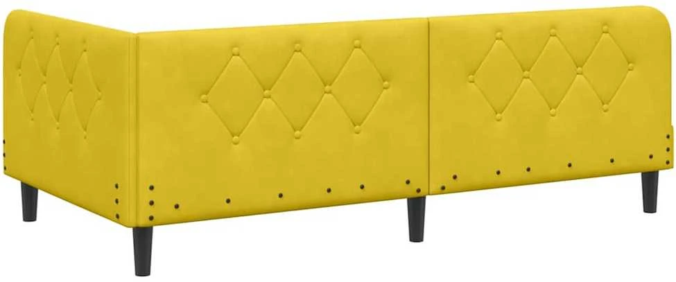 Lova Kampinė lovos konstrukcija Geltona 90 x 200 cm Aksomas