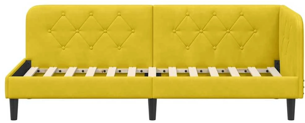 Lova Kampinė lovos konstrukcija Geltona 80 x 200 cm Aksomas