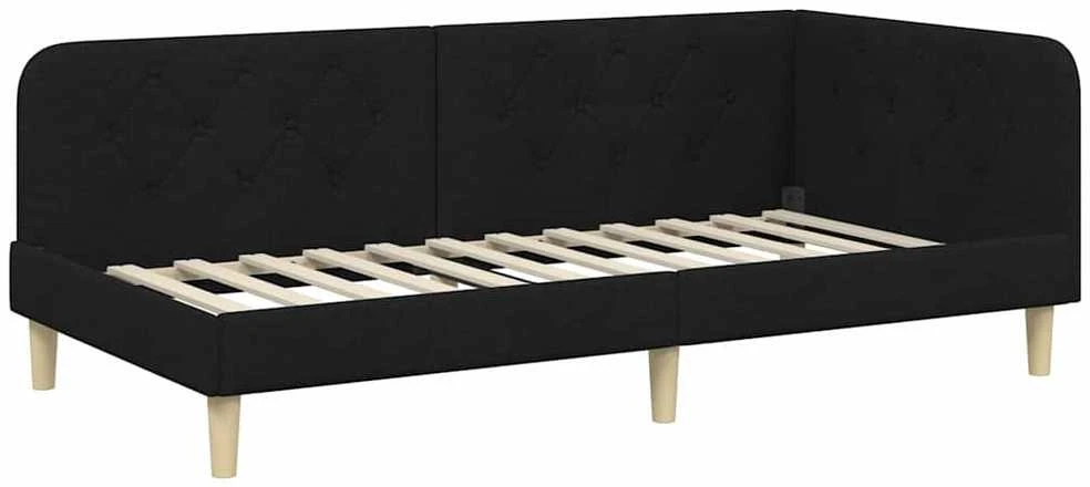 Lova Kampinė lovos konstrukcija Juodas 100 x 200 cm audinys