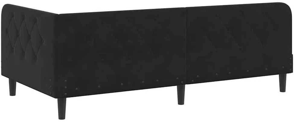 Lova Kampinė lovos konstrukcija Juodas 100 x 200 cm Aksomas