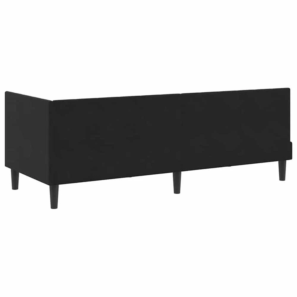 Lova Kampinė lovos konstrukcija Juoda 80 cm x 200 cm Aksomas