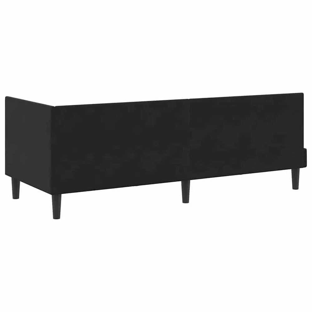 Lova Kampinė lovos konstrukcija Juoda 80 cm x 200 cm Aksomas