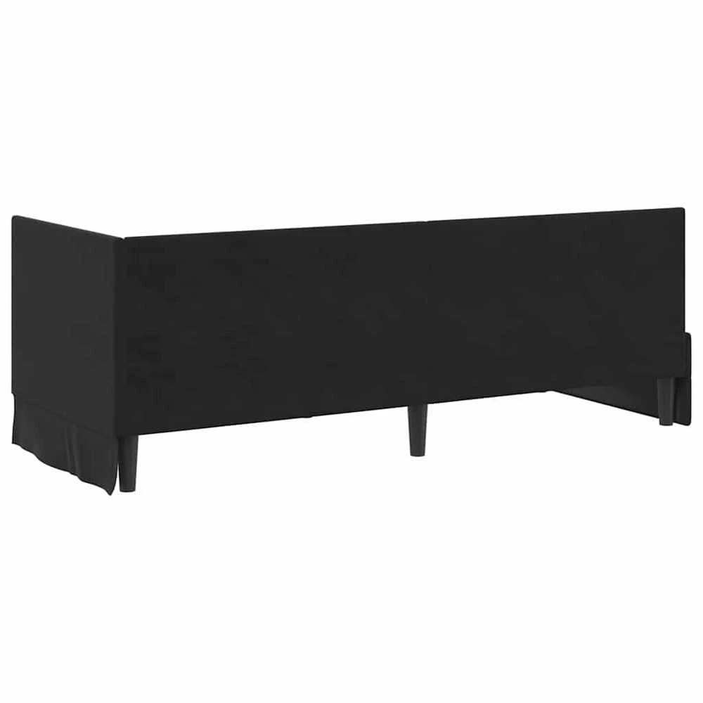 Lova Kampinė lovos konstrukcija Juoda 80 cm x 200 cm Aksomas