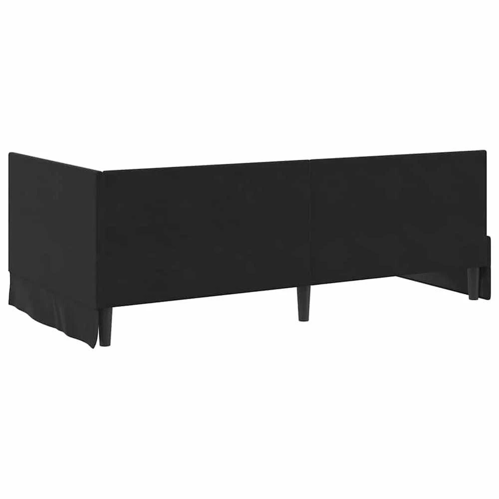 Lova Kampinė lovos konstrukcija Juoda 90 cm x 200 cm Aksomas