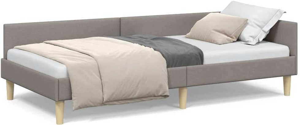 Lova Kampinė lovos konstrukcija Taupe 100 x 200 cm audinys