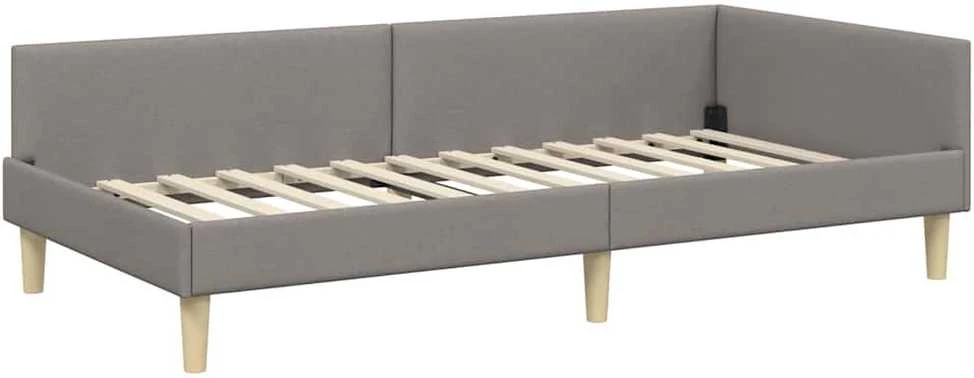 Lova Kampinė lovos konstrukcija Taupe 100 x 200 cm audinys