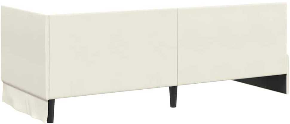 Lova Kampinė lovos konstrukcija Kreminė 80 cm x 200 cm Aksomas