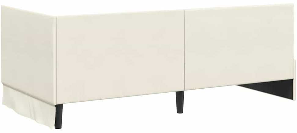 Lova Kampinė lovos konstrukcija Kreminė 90 cm x 190 cm Aksomas
