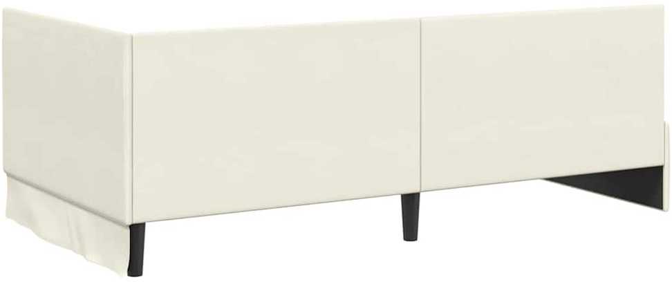 Lova Kampinė lovos konstrukcija Kreminė 100 cm x 200 cm Aksomas