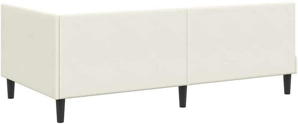 Lova Kampinė lovos konstrukcija Kreminė 90 cm x 200 cm Aksomas