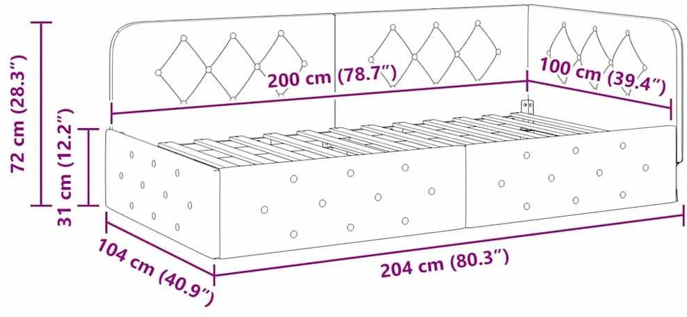 Lova Kampinė lovos konstrukcija Mėlyna 100 x 200 cm audinys