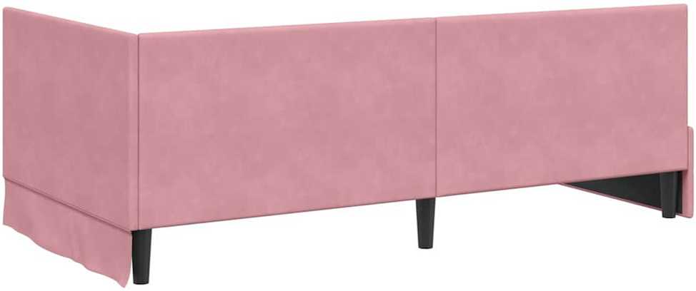Lova Kampinė lovos konstrukcija Rožinė 90 cm x 200 cm Aksomas