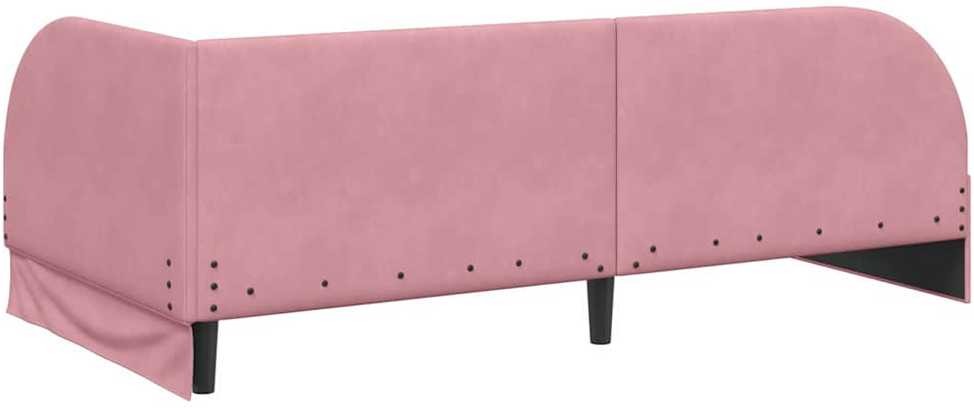 Lova Kampinė lovos konstrukcija Rožinė 90 cm x 200 cm Aksomas