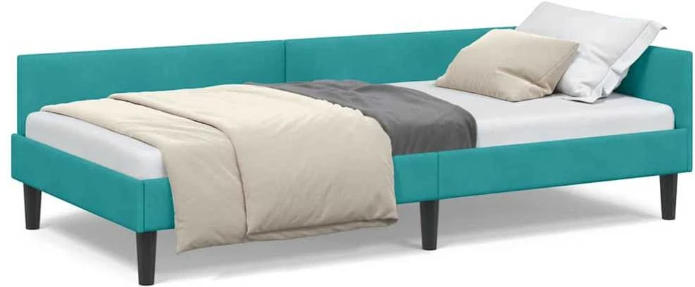 Lova Kampinė lovos konstrukcija Turkio 100 cm x 200 cm Aksomas