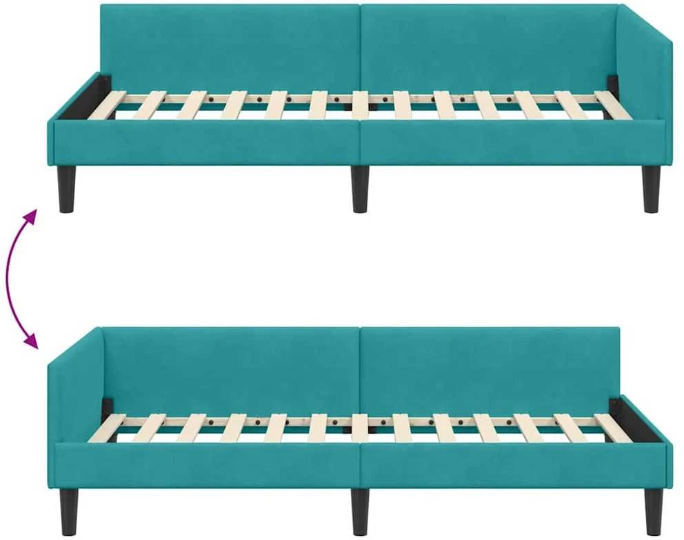 Lova Kampinė lovos konstrukcija Turkio 100 cm x 200 cm Aksomas