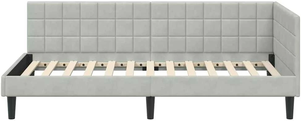 Lova Kampinė lovos konstrukcija Šviesiai pilka 90 cm x 200 cm