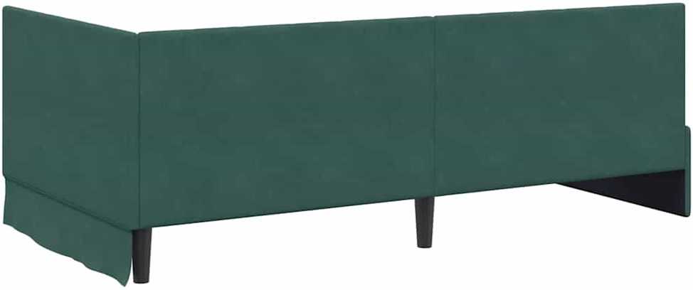 Lova Kampinė lovos konstrukcija Tamsiai žalia 100 cm x 200 cm