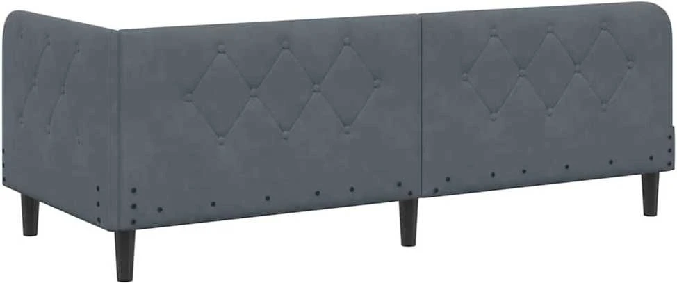 Lova Kampinė lovos konstrukcija Tamsiai pilka 80 x 200 cm Aksomas