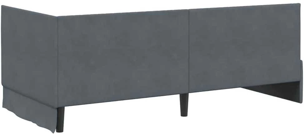 Lova Kampinė lovos konstrukcija Tamsiai pilka 90 cm x 200 cm Aksomas