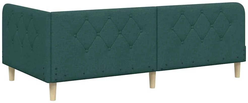Lova Kampinė lovos konstrukcija Tamsiai žalia 90 x 200 cm audinys
