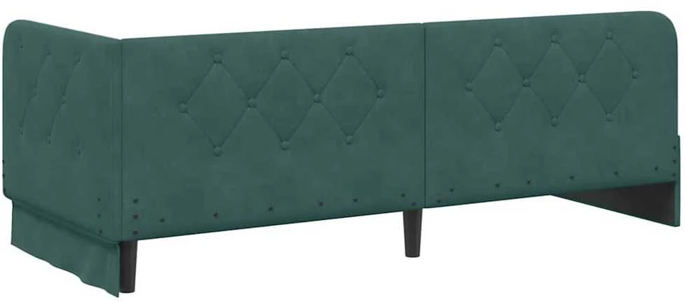 Lova Kampinė lovos konstrukcija Tamsiai žalia 80 x 200 cm Aksomas