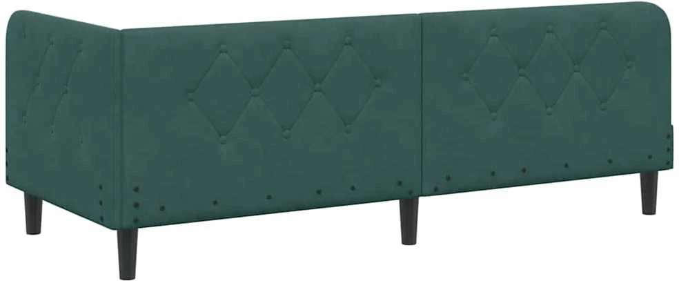 Lova Kampinė lovos konstrukcija Tamsiai žalia 80 x 200 cm Aksomas