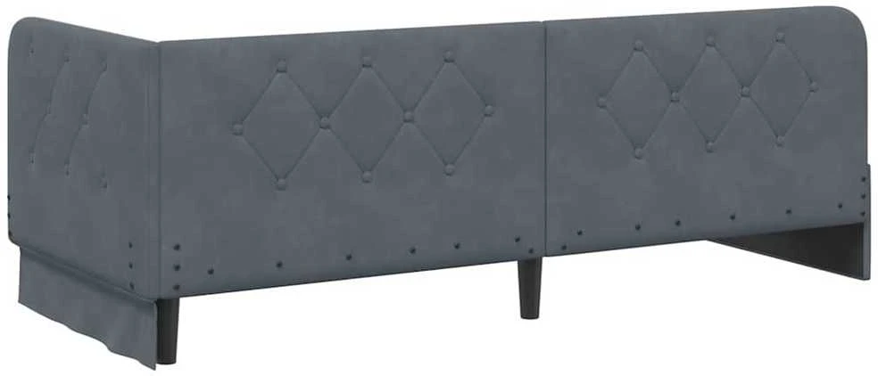 Lova Kampinė lovos konstrukcija Tamsiai pilka 80 x 200 cm Aksomas