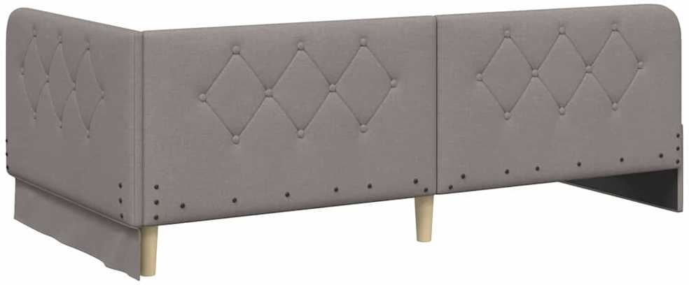 Lova Kampinė lovos konstrukcija Taupe 90 x 200 cm audinys