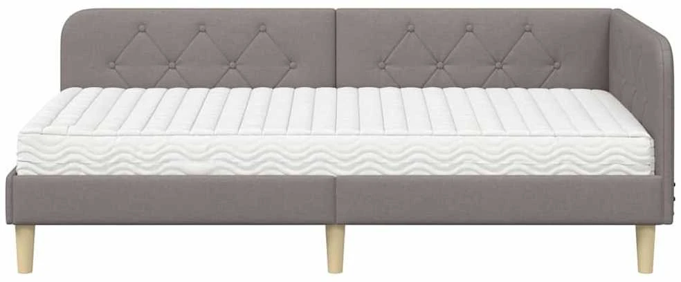 Lova Kampinė lovos konstrukcija Taupe 90 x 200 cm audinys