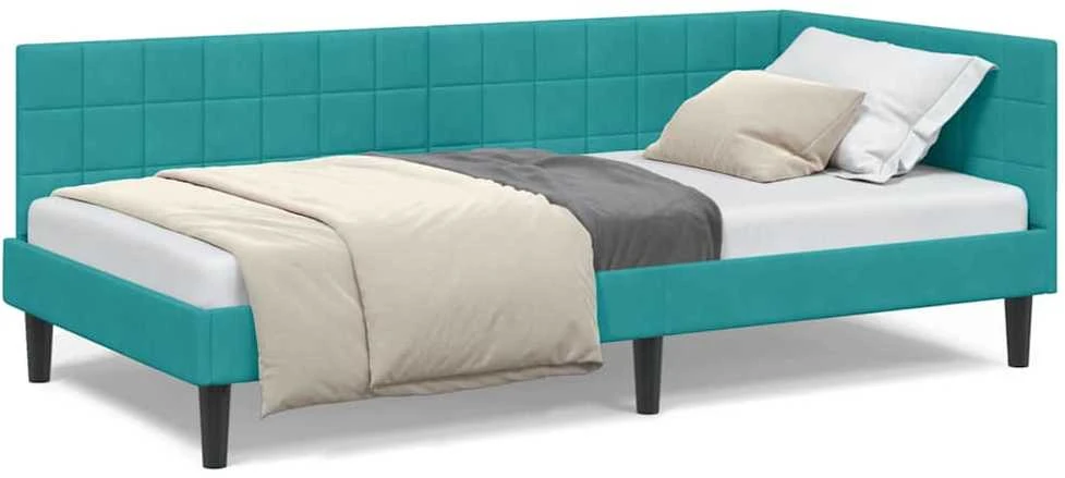 Lova Kampinė lovos konstrukcija Turkio 90 cm x 200 cm Aksomas